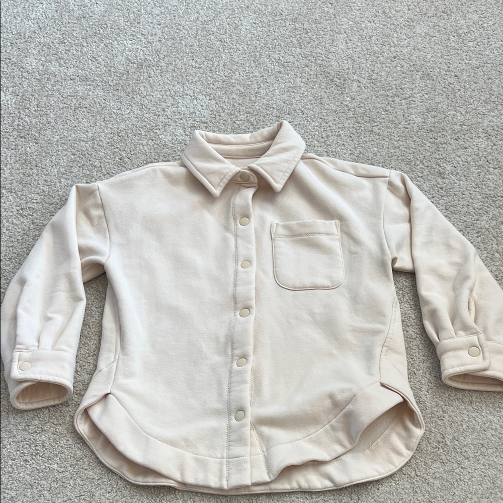 Athleta Kids Beige Button-Down Shirt